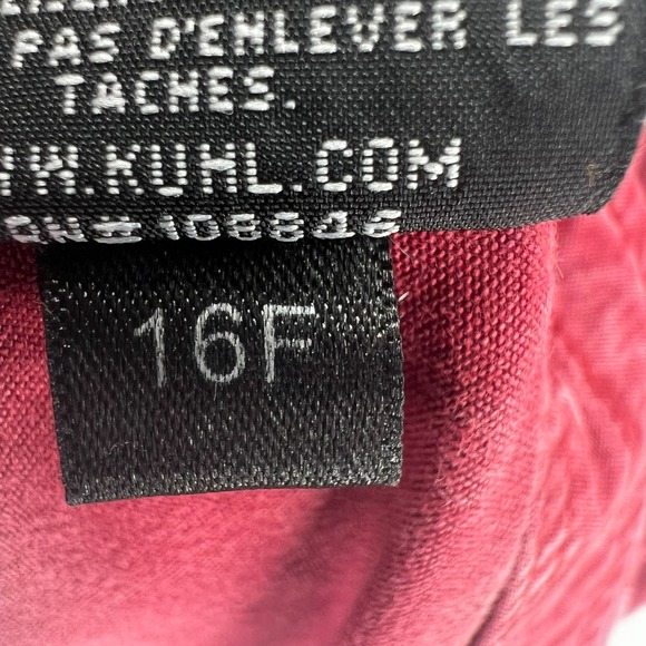 Kuhl Vintage Patina Dye Cargo Red Roll Up Pants Womens Size 8 (Fits 32x30) 16F - Picture 14 of 15